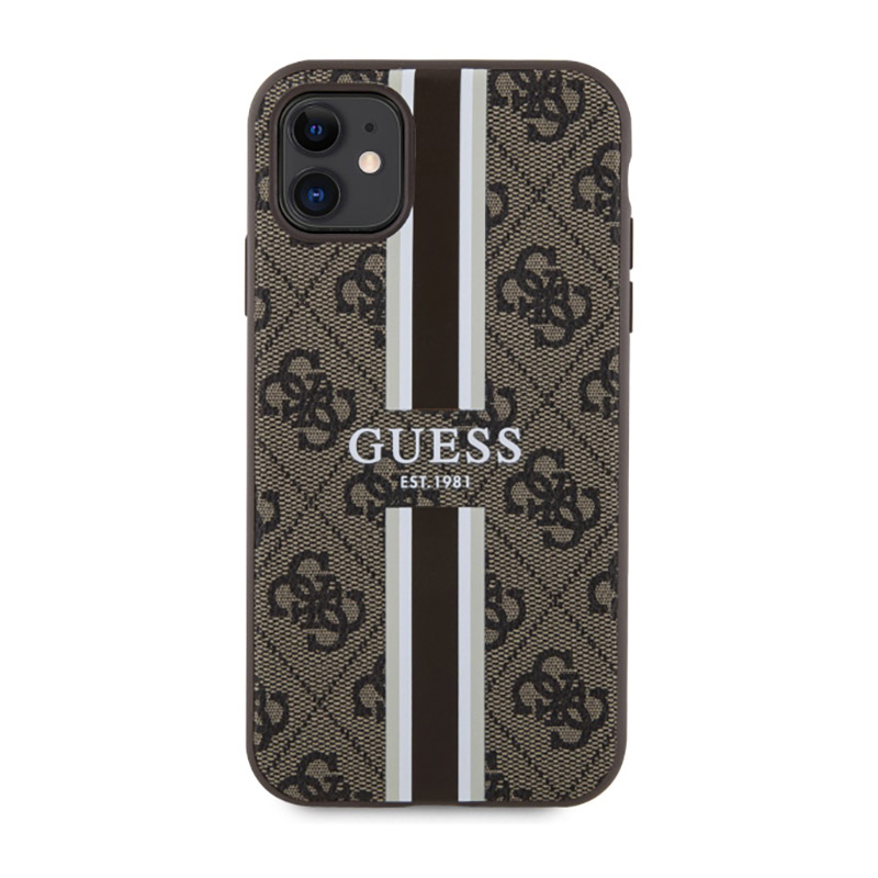 Guess 4G Printed Stripes MagSafe - Etui iPhone 11 (Brązowy) - obrazek 3
