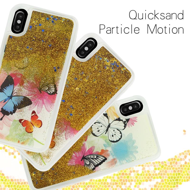 Zizo Liquid Glitter Star Case - Etui iPhone X (Butterflies) - obrazek 3