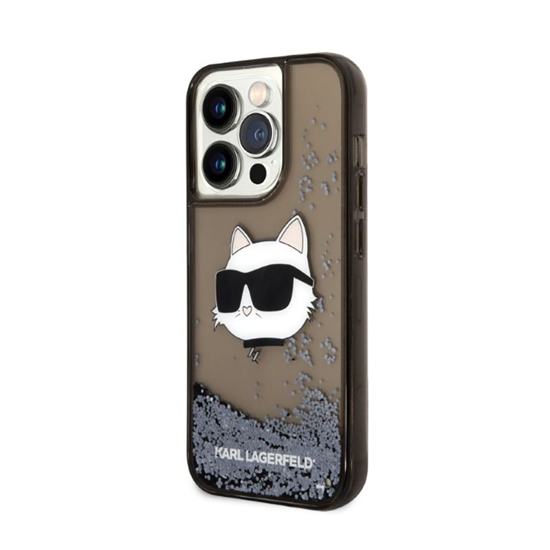 Karl Lagerfeld Liquid Glitter NFT Choupette Head - Etui iPhone 14 Pro Max (czarny) - obrazek 2