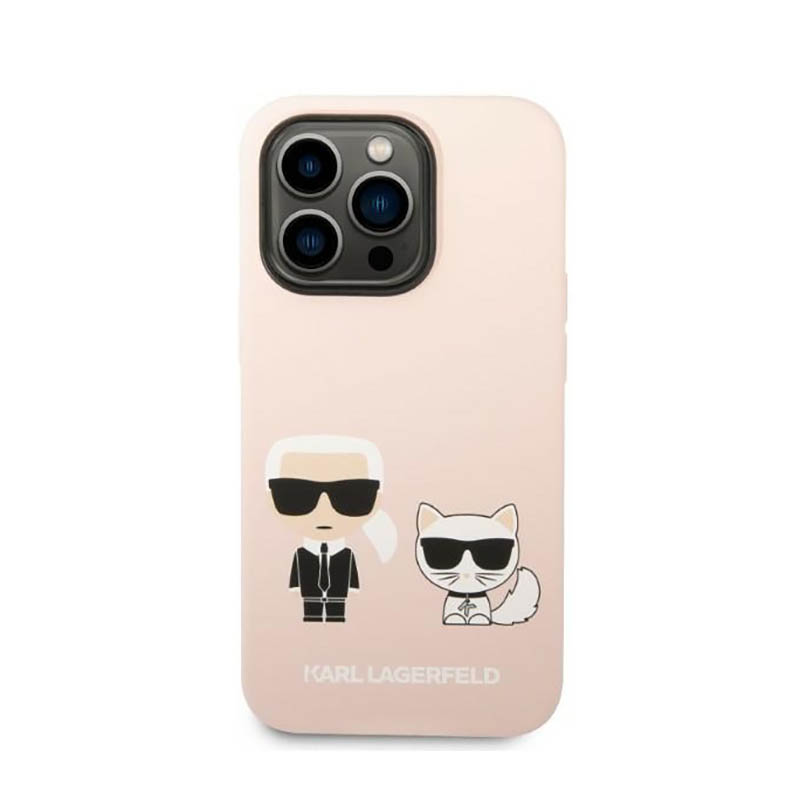 Karl Lagerfeld Liquid Silicone Karl & Choupette MagSafe - Etui iPhone 14 Pro (różowy) - obrazek 3