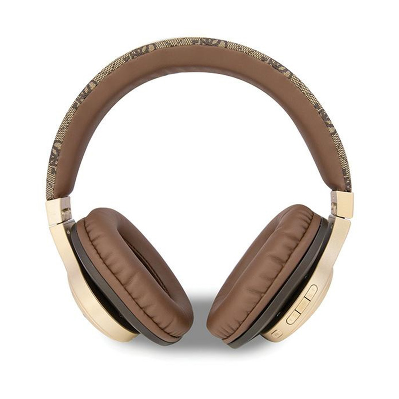 Guess 4G Script Metal Logo - Bezprzewodowe słuchawki nauszne Bluetooth V5.3 (brązowy) - obrazek 2