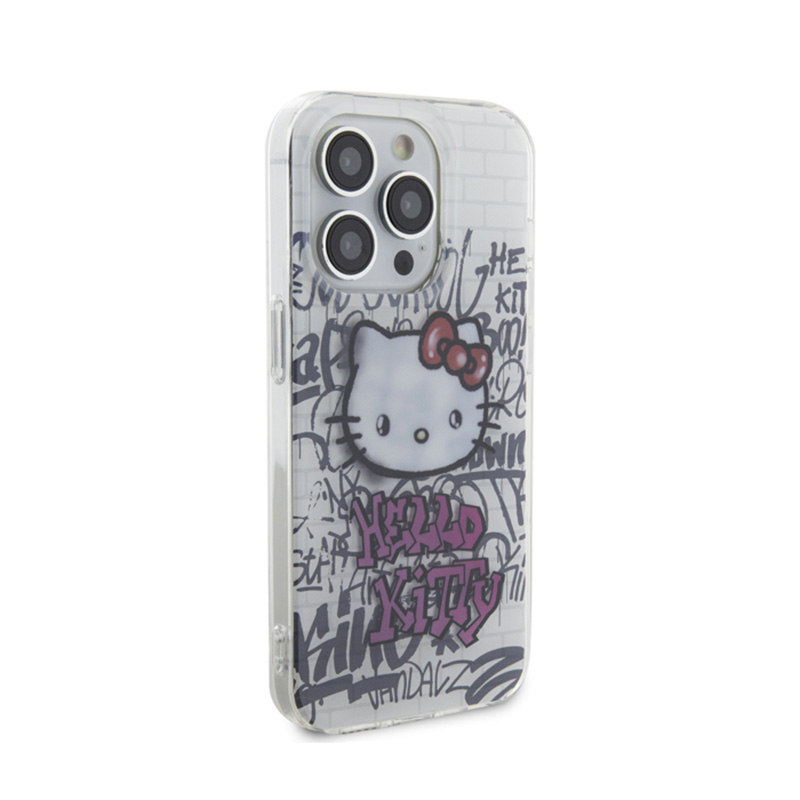 Hello Kitty IML Kitty On Bricks Graffiti - Etui iPhone 14 Pro (biały) - obrazek 4
