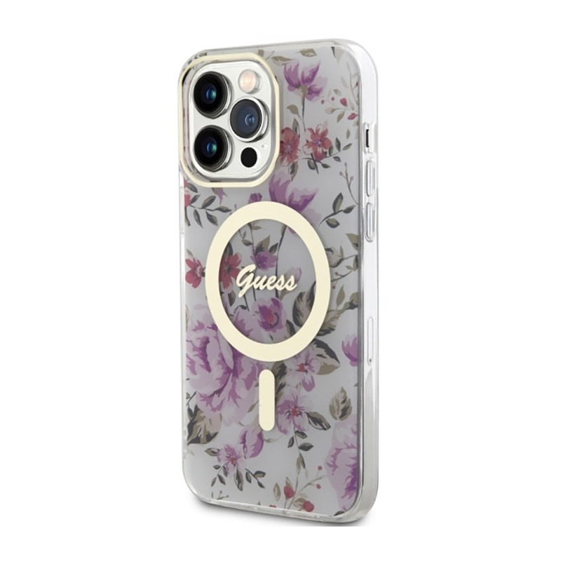 Guess Flower MagSafe - Etui iPhone 14 Pro Max (Przezroczysty) - obrazek 2