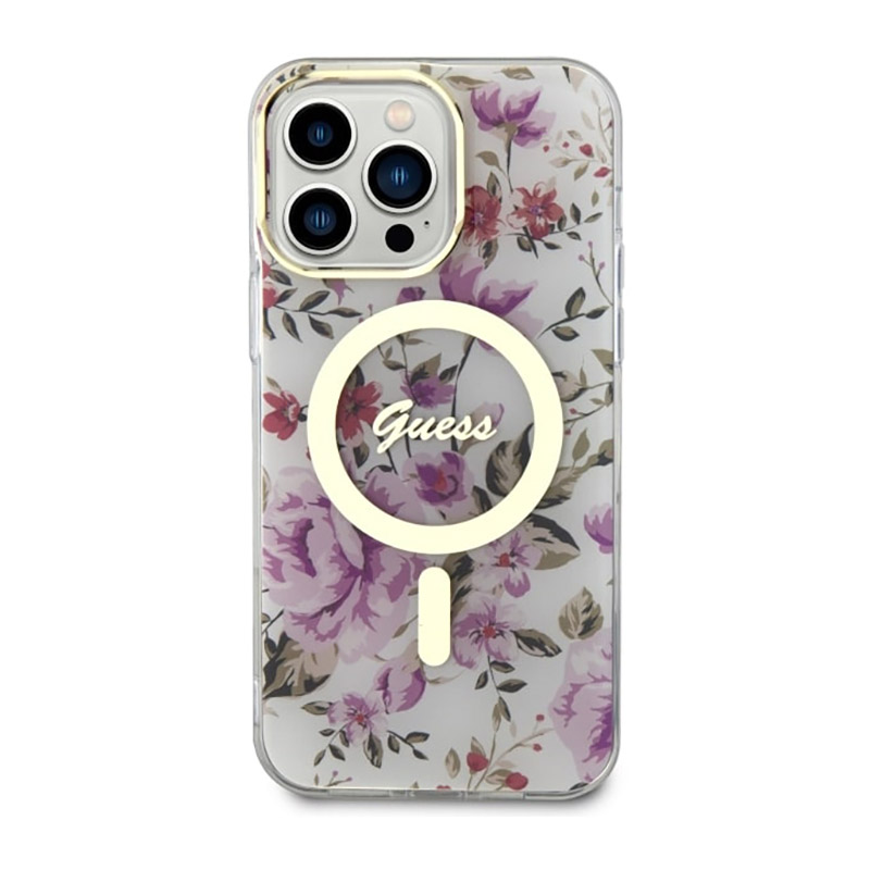 Guess Flower MagSafe - Etui iPhone 14 Pro Max (Przezroczysty) - obrazek 3