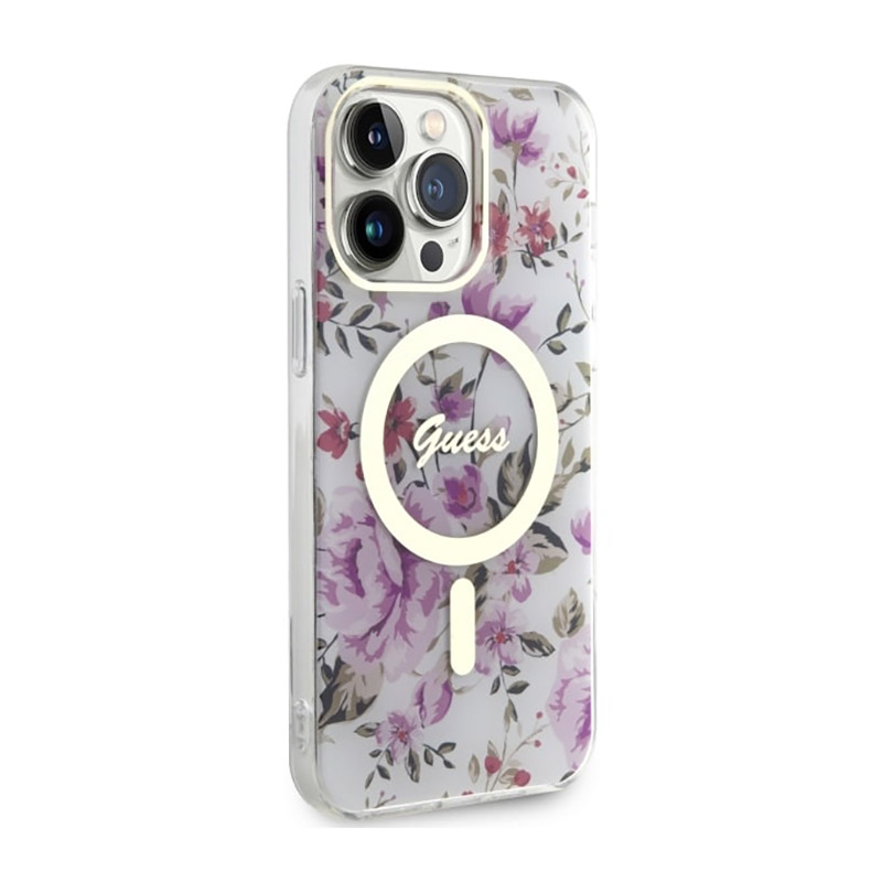 Guess Flower MagSafe - Etui iPhone 14 Pro Max (Przezroczysty) - obrazek 4