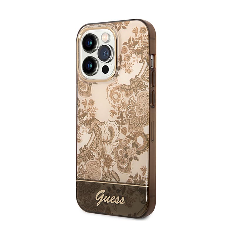 Guess Porcelain Collection - Etui iPhone 14 Pro Max (ochre) - obrazek 2